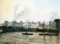 the saint sever bridge at rouen fog 1896 Camille Pissarro